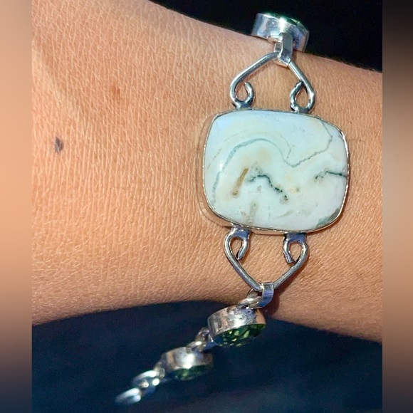 Dendritic Tree Agate Bracelet 7 1/2”- 8” - Picture 3 of 12